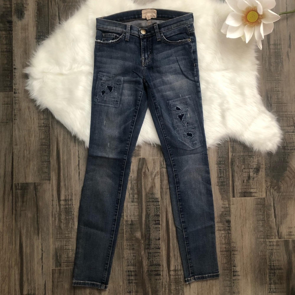 Current/Elliott Distressed Ripped Pixie Patch Ski… - image 4